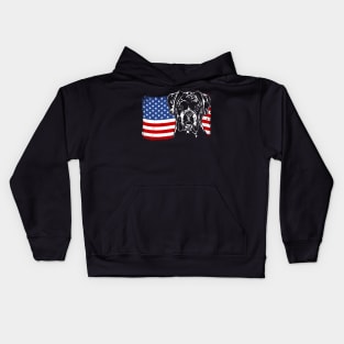 Proud Boxer Dog American Flag patriotic dog Kids Hoodie